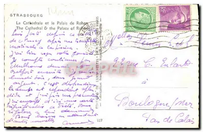 Strasburg — Katedra i Pałac Rohan — Wydawca Estel, nr 527 — Rewers