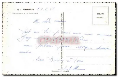 Porto Velho e N. da Garde — Marselha — editor LABO-PHOTO SUD-EST, n° 31 — Verso