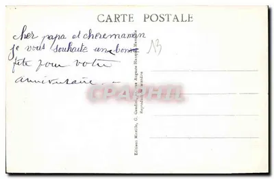 Marseille - La Cathédrale, le Fort St-Jean et le Pont Transbordeur — Mireille, n° 52 — Verso