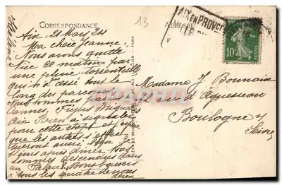Aix-en-Provence — Katedra św. Zbawiciela — Wydawca L. L. — Rewers