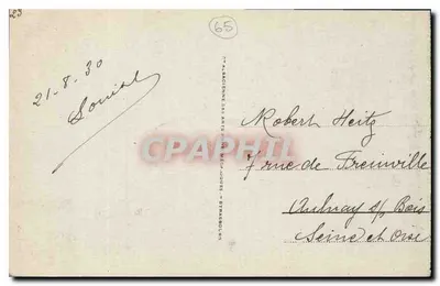 Gavarnie - Powrót do Cirque — wydawca Alsatienne des Arts Médicaux, Strasbourg, n°64 — Rewers