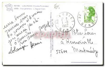 Lourdes — Ogólny widok — L'Apparition — Wyd. Gérard Poulanc — Rewers