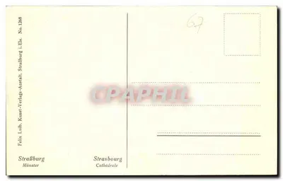 Strasbourg — Katedra — widok z lotu — Felix Luth, Kunst-Verlags-Anstalt, Strasbourg — Rewers