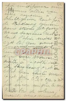Strasbourg — Katedra — Wydawca CH. BERGERET, MARCHE-NEUF STRASBOURG, n°1 — Rewers