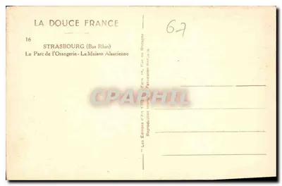 Strasbourg (Bas-Rhin) — Park Orangerie — Dom Alzaski — Wydawnictwo Sztuki YXQ — Rewers