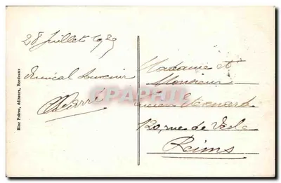 Bordeaux — Pomnik Girondynów — Bloc Frères, wydawcy, Bordeaux, nr 54 — Rewers