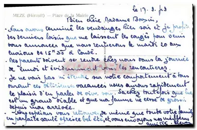Méze (Hérault) — Plein van de Gemeente — uitgever Orian — Achterkant