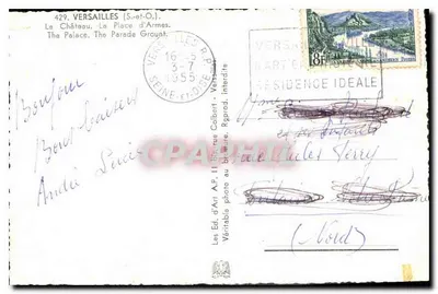 Versailles — Le Château. La Place d'Armes — Les Ed. d'Art, n°429 — Verso