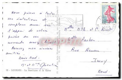 Lourdes — Bazylika i rzeka Gave — Cité des Arts Photographiques, 10 — Rewers