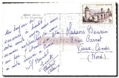 Reims (Marne) — Vista panorâmica — Ed. R. Gallois, n°3 — Verso