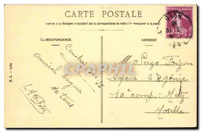 Cambrai — Plac Fénélon — Fontanna — A la Civette — 3, Plac Armes — Rewers