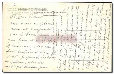 Vila com fonte — Greoules-Bains — Éditions M. de Cimiez — Verso