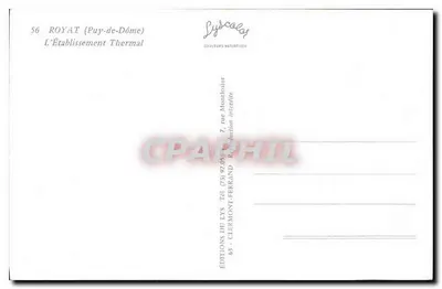 Royat (Puy-de-Dôme) — O Estabelecimento Termal — Edições Syccolor — Verso