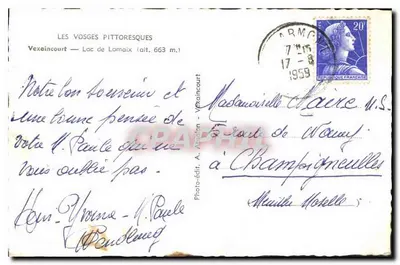Lago de Lamaix — Vexaincourt — editor A. Abélan — Verso