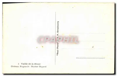 Rocher Bayard — Vale da Meuse — Castelo Regnault — editor P. Strasbourg — Verso
