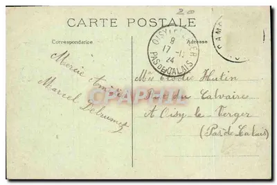 Valenciennes — Oorlog 1914-1918 — Faubourg de Paris - La Rue Malplaquet — Édit Gland — Achterkant