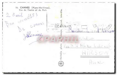 Cannes — Widok Kasyna i Portu — CRAPHIL — Rewers