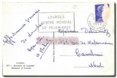 Lourdes — Centro Mundial de Peregrinación — Edición Foto Quintin — Reverso