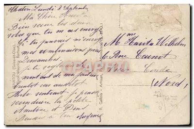 Châton. Place Maurice Bertaux — widok ulicy z handlowcami — wydawca R. Gallais, Rue de Malmont (Sceaux) — Rewers