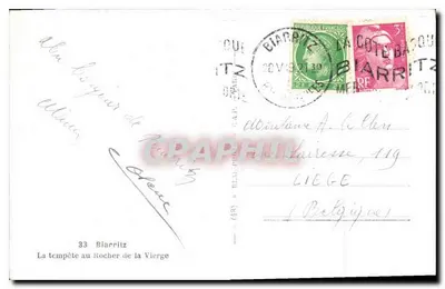 Burza na Skale Niepokalanego Panny Maryi — Biarritz — wydawca CAP, nr 33 — Rewers