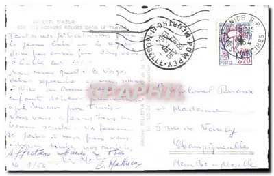 Los Rochers Rouges en el Trayas — Ediciones Gilletta, n° 925-02 — Reverso