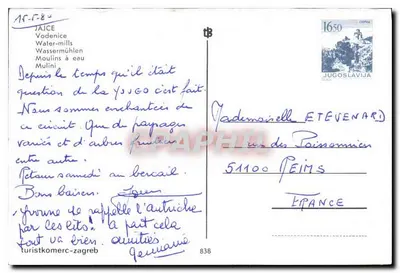 Vodenički mlini — Jajce — uitgever touristkomerc-zagreb — Achterkant