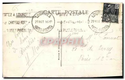 Lourdes - La Basilica e il Calvario, visti dalla Villa Sion — P.D. n°31 — Verso