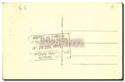Gavarnie - Het Hotel du Cirque en het Cirque — Uitgever: A. Gavarnie, n° 59 — Achterkant