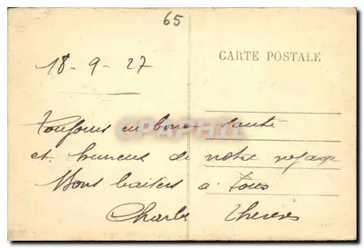 Gavarnie — Wielka woda spadzista widziana z Schodów Sarradet — nr 307 — Rewers