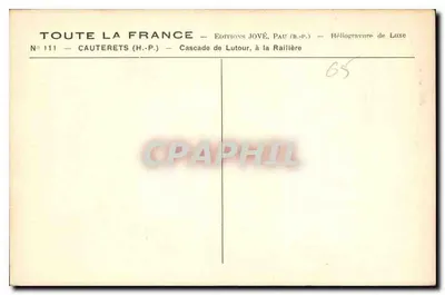 Spadzista Lutour w Cauterets — Wydawnictwo Jové, Pau — N° 111 — Rewers