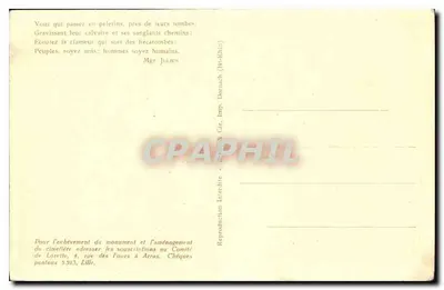 N.-D. de Lorette — El cementerio (Lado sur) — La sombra de la torre se proyecta sobre las tumbas — Reverso