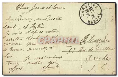 Carolles — O Porto do Lude — editor desconhecido, número de série 4-6 — Verso