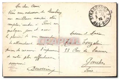 Strasburg — Orangeria — Restauracja — n° 758 — Rewers