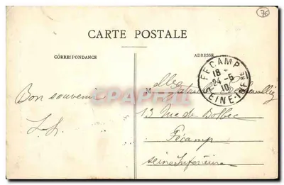 Kościół Bonsecours - Najświętsza Maryja Panny z Bonsecours — Okolice Rouen — C.V. 677 — Rewers