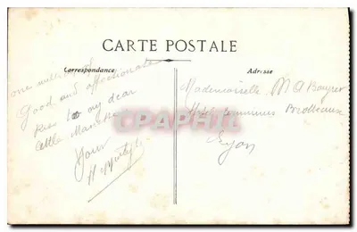 Nîmes - Wieża Magne — widok z ruiny rzymskiej wieży z dwiema osobami na pierwszym planie — wydawca nie widoczny, nr 32 — Rewers
