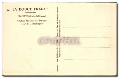 Nantes — Zamek Duszy Bretanii, Wieża Piekarza — Wydawnictwo Sztuki YVON — Rewers