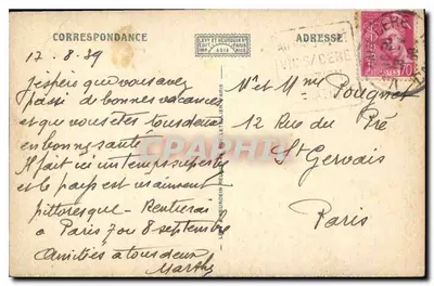 Vic-sur-Cère — O Passo de Vic-sur-Cère — Editor e Realizador, Paris — Verso