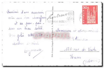 Montreux-Territet i Dents du Midi — widok panoramiczny — Wyd. Leman Ganguin & Fils S.A. Montreux, n°174 — Rewers