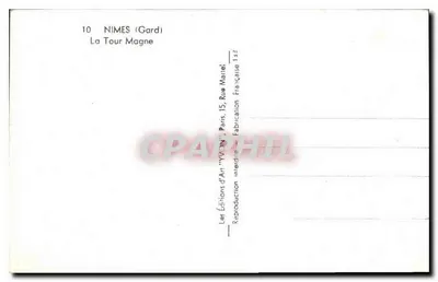 Nîmes (Gard) — Wieża Magne — Les Éditions d'Art 'WYON', Paryż — Rewers