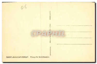 Saint-Jean-Cap-Ferrat — Península de Saint-Hospice — Editor L. Guitat, 4e, Nice — Verso
