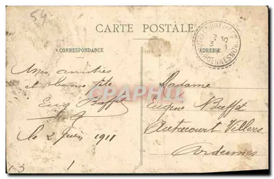 Toul - La Place Croix-de-Fue e la Rue de la Petite-Boucherie — edita da Gerdele e Brique, n°77 — Verso