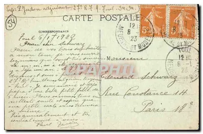 Kloster katedry — Toul — wydawca Delfour, nr 224 — Rewers