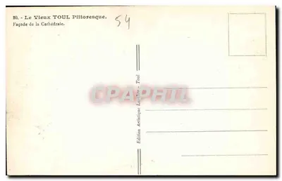 Stary TOUL Pittoresque — Façada katedry — J. Paillo, 1928 — Rewers