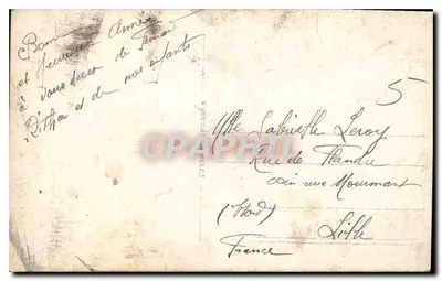 Meisje dat een bos rozen houdt — uitgever NICA n° 5489 — Achterkant