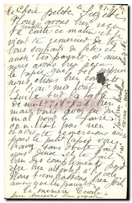 Menina segurando um buquê de tulipas — editor M, n° de série 1628 — Verso