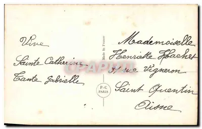 Menina sob cerejeira em flor — pássaros brancos — PC PARIS 3181 — Verso