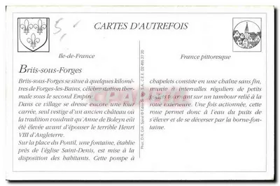 Briis-sous-Forges — Praça do Pontil — Igreja de Saint-Denis e roda de bomba — Verso