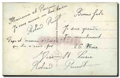 Mała dziewczynka z koszykiem z kwiatami — studio PC Paris — n° 216 — Rewers