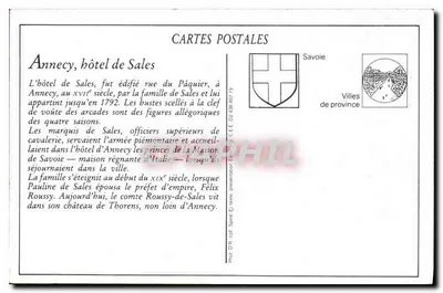 Annecy — Antico Hotel de Sales — LL — Verso