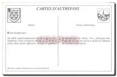 Saint-Symphorien (Sarthe) — Praça da Igreja — Édito-Service S.A. n° D2 465 48 20 — Verso